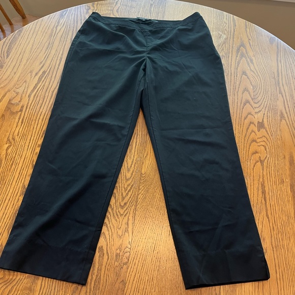 Lafayette 148 Luxury Black Cropped Stretch Wool Bleeker Career Pants Size 10 - Picture 2 of 10